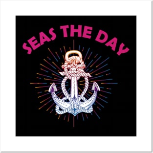 Cruising Seas the Day Anchor Design Posters and Art